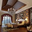 美式风格200平米复式住宅卧室装饰实景图