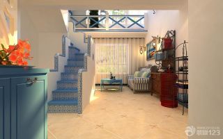 地中海风格阁楼楼梯设计效果图片