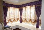最新欧式卧室飘窗窗帘设计实景图