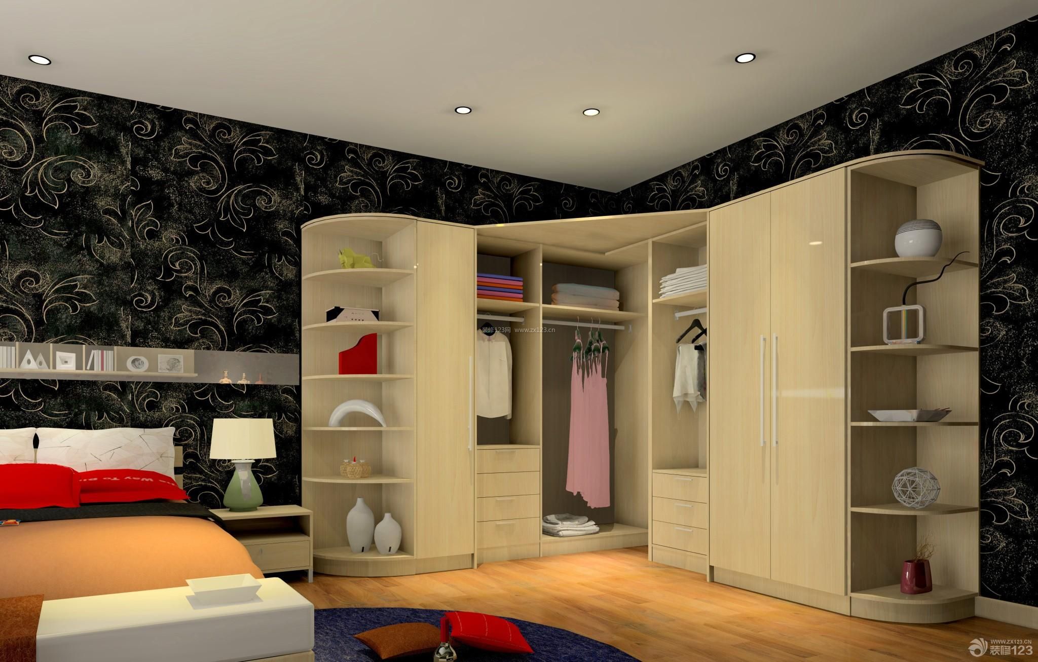 现代时尚三室一厅室内卧室衣帽间设计图片