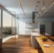 敞开式厨房与阳台不锈钢玻璃隔断装修效果图欣赏