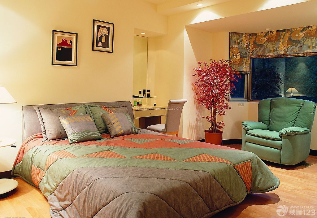 混搭风格90平米房屋卧室设计2014图片