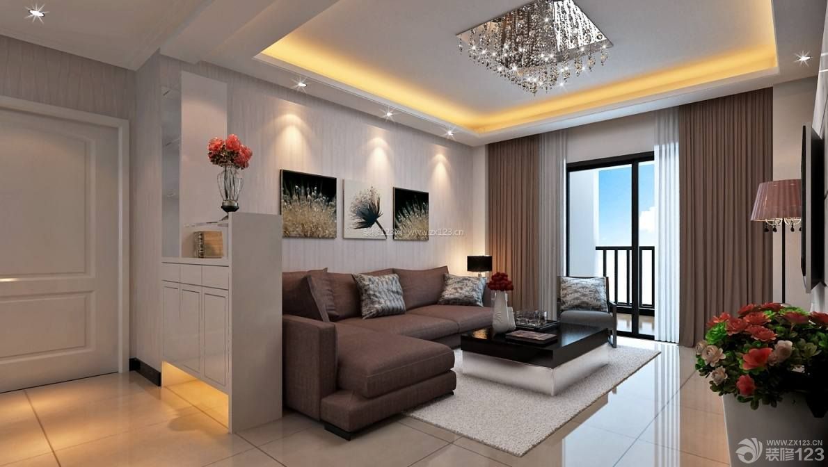 2014最新90平米三室两厅两卫沙发背景墙装饰效果图