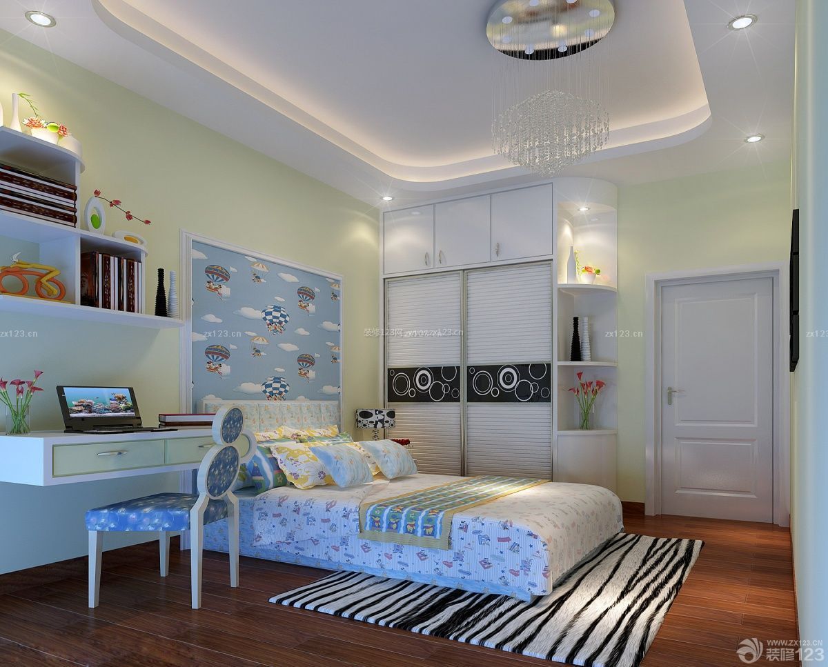 小清新三室一厅室内儿童卧室装修设计效果图