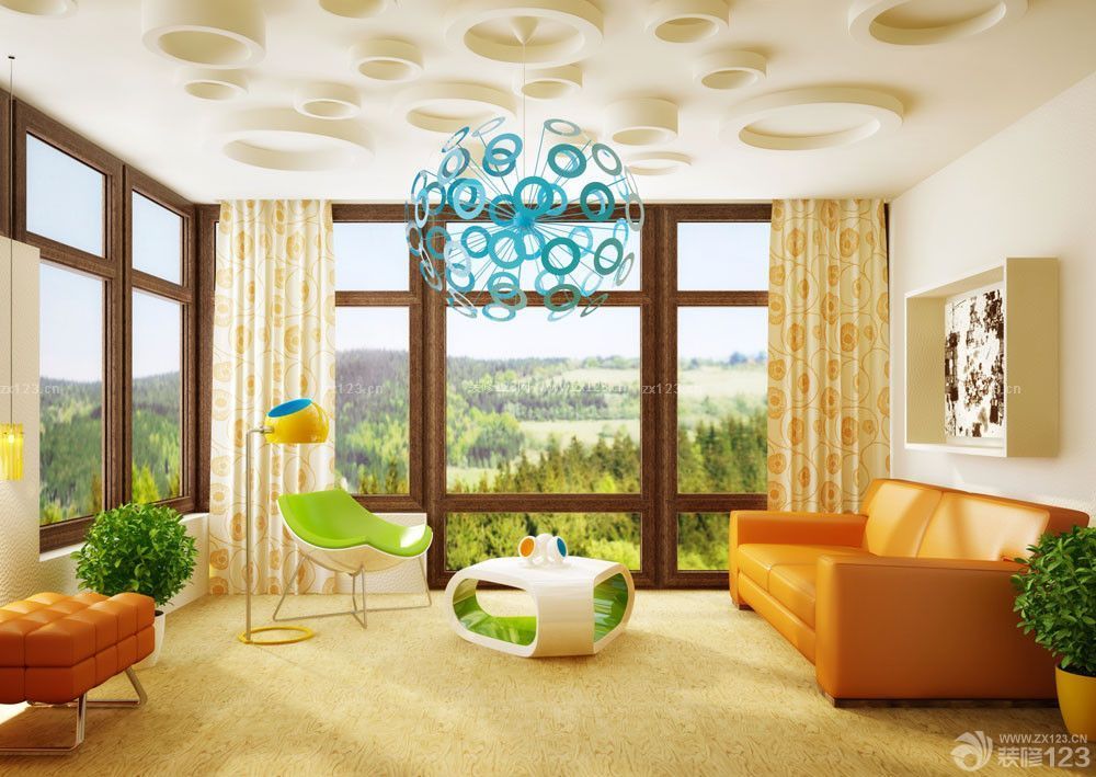 创意个性别墅休闲区室内设计实景图
