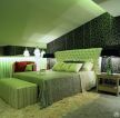 绿色养眼复式住宅卧室装修效果图大全2014图片