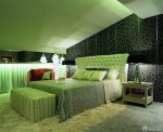 绿色养眼复式住宅卧室装修效果图大全2014图片