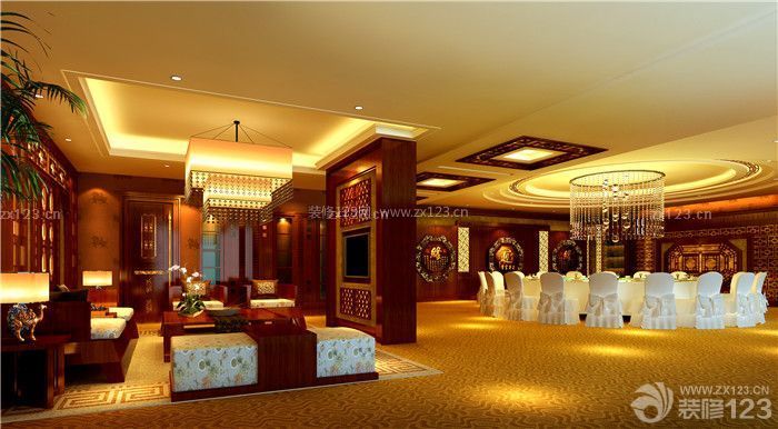 新中式風(fēng)格酒店裝修風(fēng)格效果圖