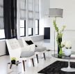 黑白搭配125平米新房单人沙发椅装饰图片设计