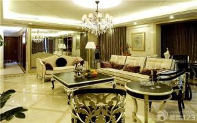欧式家装设计效果图 大客厅 组合沙发