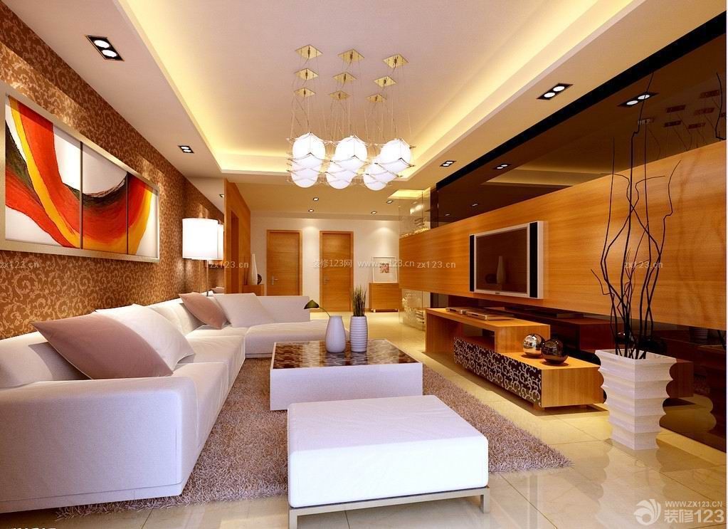 170平米样板房客厅精装设计效果图