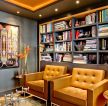 创意家居装饰125平米沙发背景书柜设计