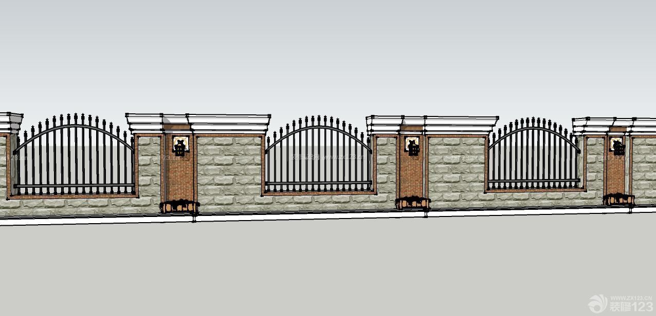400平米別墅圍墻設(shè)計(jì)效果圖欣賞