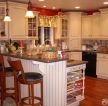 美式风格厨房吧台设计实景图欣赏