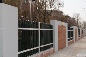 现代风格砌砖不锈钢混搭小区围墙护栏设计