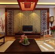 中式风格新房室内客厅鲜花装饰图片设计