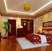 中式风格结婚新房卧室床头墙纸装饰效果图