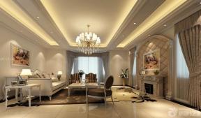 欧式家装设计长方形客厅室内欧式吊灯图片