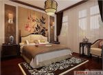 现代中式风格主卧室床头背景墙装修图片