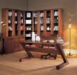 创意个性实木书房书柜装修实景图