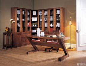转角书柜效果图 书房书柜装修效果图 实木书柜图片