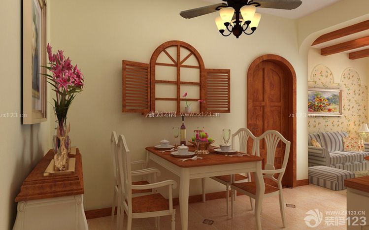 美式装修风格家庭餐厅靠背椅设计图片
