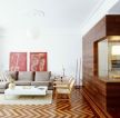 最新经典一室一厅单身公寓客厅木质隐形门装饰图片欣赏