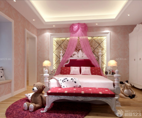 粉红色儿童房装修案例效果图大全2014图片