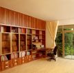 沉稳现代风格别墅书房书柜设计图片