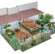 最新中式屋顶露天花园装修设计效果图