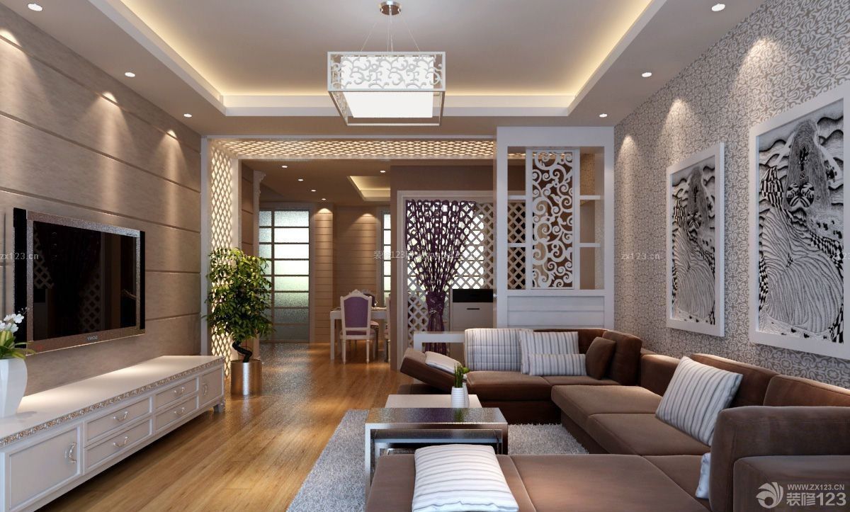 现代风格沙发 新房客厅装修效果图 90平米家居
