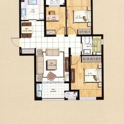 新城悠活城三期户型图户型C 2室 面积:85.92m2