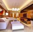 130平米家装客厅白色沙发设计图片欣赏