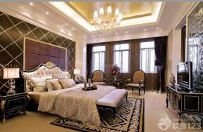 欧式家装设计效果图 大卧室 双人床