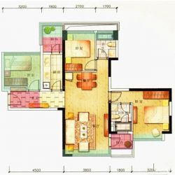 卓越皇后道户型图89平06户型奇 面积:89.00m2