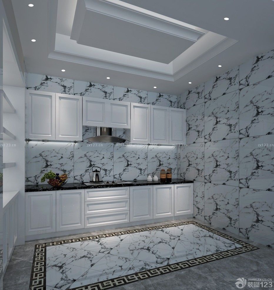 经典时尚130平米家居厨房墙面瓷砖设计图片