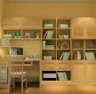 温馨家装实木写字台书柜组合设计图片