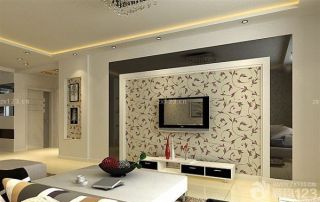 现代设计风格家庭休闲区电视背景墙装修图