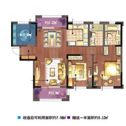 朗诗·太湖绿郡户型图C1-01户型 面积:127.00m2