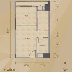 佳润云凯雅寓户型图15户型 1室 面积:41.00m2