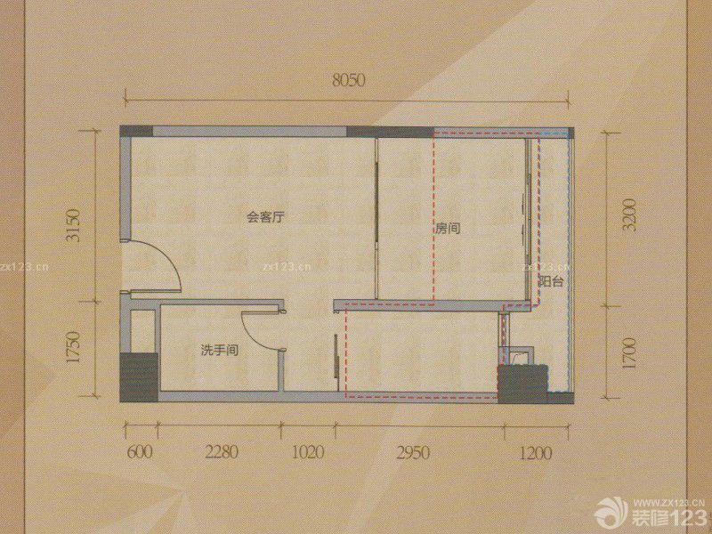佳润云凯雅寓户型图02户型 1室 面积:41.00m2