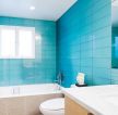 70平米房子室内小卫生间蓝色瓷砖装饰效果图