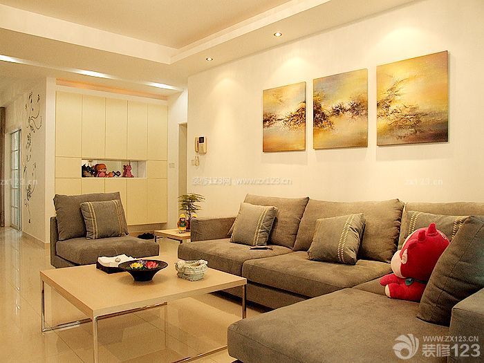 现代设计风格 时尚客厅 组合沙发 背景墙装饰