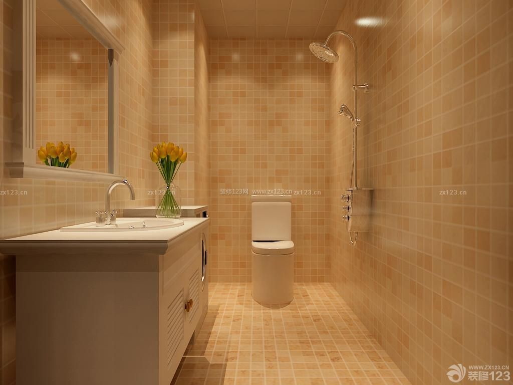 80平米家居小卫生间瓷砖装饰效果图设计
