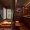 美式风格浴室钢化玻璃隔断设计效果图
