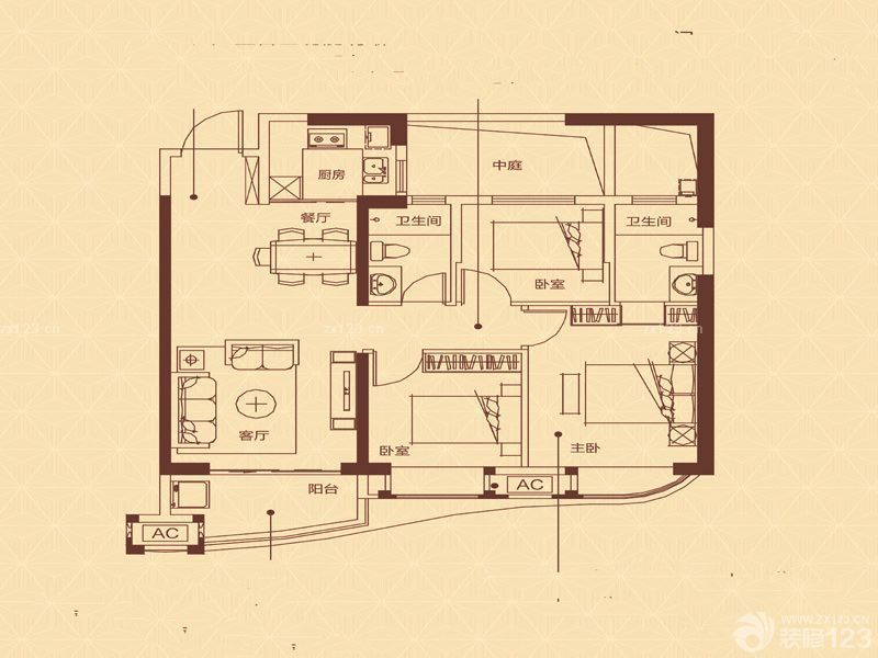 金辉淮安国际住区户型图7号楼0 面积:96.00m2