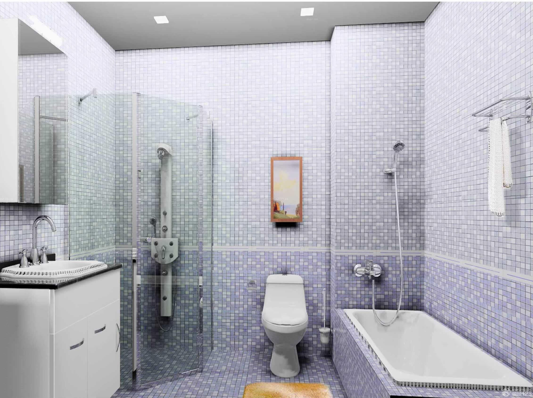 现代温馨卫生间浴室装修马赛克图片