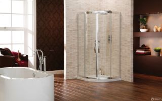 最新家庭浴室不锈钢玻璃隔断设计实景图