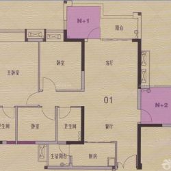 中山时代倾城户型图01户型图 面积:109.00m2