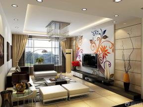 现代客厅创意墙绘设计案例